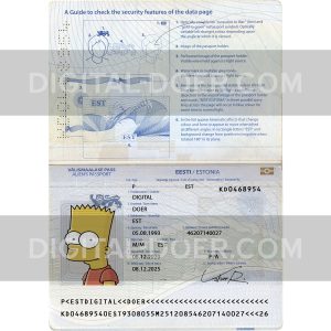 Estonia Passport Template PSD