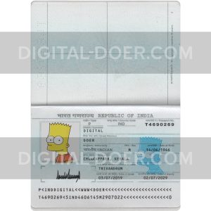 India Passport Template PSD