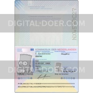Netherlands Passport Template PSD