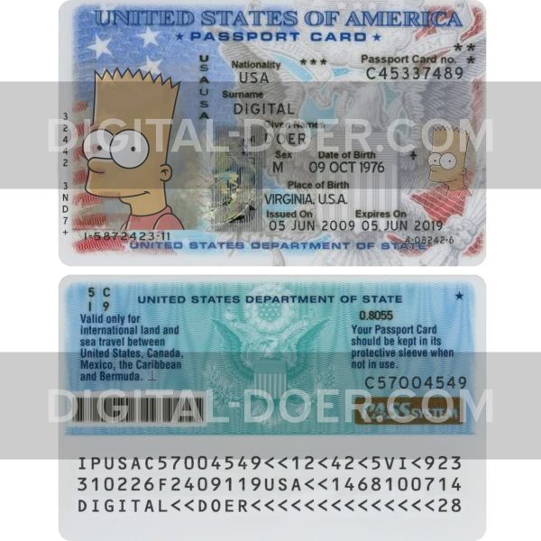 USA ID Card Template PSD