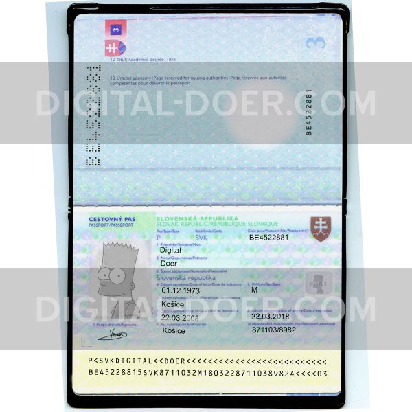 Slovakia Passport Template PSD